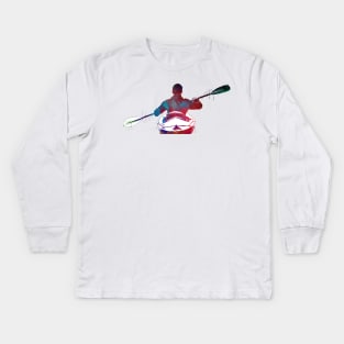 canoeing sport art #canoeing Kids Long Sleeve T-Shirt